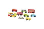 Treleker - Bigjigs Wooden Vehicles 9 pcs. - BJT060