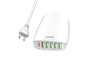 Mobil - Adaptere og ladere - LDNIO A6573C EU x5 USB USB-C 65W mains charger + Power cable - A6573C EU