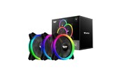 Kabinettvifte - Darkflash Computer Fan Set ARGB DR12 Pro 3in1 120x120 (black) - Kabinettvifte - 120mm - Svart - 16 dBA - DR12 PRO 3in1