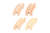 Treleker - Bigjigs Wooden Rails - Short Bends 4 pcs. - BJT110