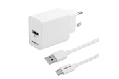 Mobil - Adaptere og ladere - Essentials Wall Charger 12W USB-A Micro USB Cable 1m White - 1110625