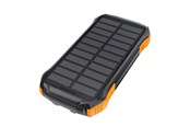 Nødlader - Choetech B658 Solar power bank 2x USB 10000mAh Qi 5W (black-orange) Nødlader - Svart - 10000 mAh - B658