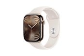 Smartklokke, Smartwatch & Sportsklokke - Apple Watch Series 10 GPS + Cellular 46mm - Gold Titanium Case with Starlight Sport Band - S/M - MWYX3QN/A