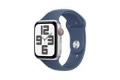 Smartklokke, Smartwatch & Sportsklokke - Apple Watch SE GPS 44mm - Silver Aluminium Case with Denim Sport Band - S/M - MXEQ3QN/A