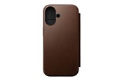 Mobil - Deksel og etui - Nomad Modern Leather Folio - Brown - iPhone 16 - NM01683285