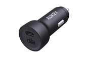 Mobil - Adaptere og ladere - Aukey Car Charger CC-Y23 2xUSB-C 65W (black) - CC-Y23