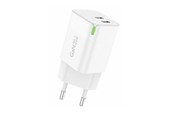 Mobil - Adaptere og ladere - Foneng Wall charger GaN 35W 2x USB-C 2.4A (white) - GAN35 C-L