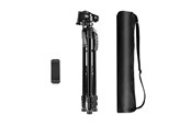 Tripod - Puluz Aluminum Live Selfie Tripod with 3D Head and Phone Holder (Black) - PU3096B