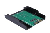 Harddisk - Tilbehør - Deltaco M.2 to SATA Adapter 3.5" Plastic Tray 22pin - Black - KT001B