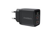 Mobil - Adaptere og ladere - Choetech Wall charger GAN3 USB-C+C PD35W PD6051 Display (black) - PD6051