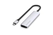 Dokkingstasjon - Satechi 4-in-1 USB-C Slim Multiport Adapter 4K - Silver - ST-P4SS