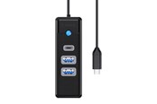 USB-hub - ORICO Hub USB-C to 2x USB 3.0 + USB-C 5 Gbps 0.15m (Black) USB-hub - USB 3.0 - 3 porter - Svart - PWC2U-C3-015-BK-EP-I