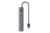 USB-hub - ORICO CL7U USB-C to 7x USB 3.0 Hub Adapter (gray) USB-hub - USB 3.0 - 7 porter - Grå - CL7U-U3-10-GY-BP-IP