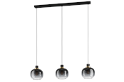 Lamper - EGLO OILELLA long table pendant black/grey/transparent - 99617