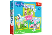 Puslespill - Trefl Puzzle - Peppa Pig - Peppas Happy Day (3in1) Gulv - TFL34849