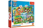 Puslespill - Trefl Puzzle - PAW Patrol - Holiday Paw Patrol (4in1) Gulv - TFL34395