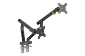 Veggmontering, AV-braketter & AV-møbler - Bakker Elkhuizen Flexible Dual mounting kit - adjustable dual arms - for 2 monitors - dark grey 10 kg 17"-35" (for flat screen), 17"-32" (for curved screen) 100 x 100 mm - BNEBFDDG