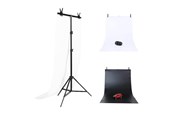 Foto- & Videotilbehør - Puluz Photo studio background support 70x200cm + Backdrops 2 pcs DCA0976 - DCA0976