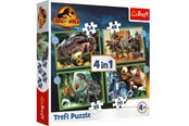 Puslespill - Trefl Puzzle - Jurassic World - Threatening Dinosaurs (4in1) Gulv - TFL34607