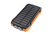 Nødlader - Choetech B567 Solar power bank with inductive charging 3x USB 20000mAh 20W / QC 18W / Qi 10W (black-orange) Nødlader - Svart - 20000 mAh - B657