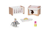 Dukker, Bamser & Utstyr - Goki Wooden Doll Furniture Baby Room 12 pieces. - 51500