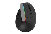 Mus - DeLUX Wireless Vertical Mouse M618C 2.4G 1600DPI RGB (black) - Ergonomisk mus - 6 - Svart - M618C Black