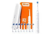 Elektrisk tannbørste - Bitvae Elektrisk tannbørste Rotary toothbrush with tips set and travel case R2 (white) - R2 White+heads+case