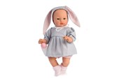 Dukker, Bamser & Utstyr - Asi Koke baby doll in gray dress with a hood with rabbit ears 36 cm - 24405980