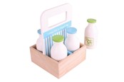 Treleker - Bigjigs Wooden Box with Milk Bottles 5 pcs. - BJ453