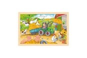 Puslespill - Goki Wooden Jigsaw Puzzle Tractor 24 pcs. Tre - 57420