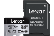 Minnekort - Lexar Professional Silver Plus MicroSD/SD - 205MB/s - 256GB - LMSSIPL256G-BNANG