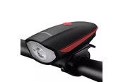 Lommelykter  - Rockbros Bicycle electronic bell and light 7588 (black and red) - 7588-R