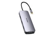 USB-hub - MOKiN HUB 8in1 USB-C VGA+2xHDMI (silver) USB-hub - USB 2.0 - 8 porter - Sølv - MOUC0513