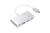 USB-hub - Lention 4in1 Hub USB-C to USB 3.0 + 2x USB 2.0 + USB-C (silver) USB-hub - USB 3.0 - 4 porter - Sølv - CB-TP-C13-SILNA2