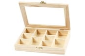 Byggesett - Creativ Company Wooden Box with Glass Lid and 10 compartments - 56930