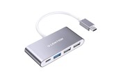 USB-hub - Lention 4in1 Hub USB-C to USB 3.0 + 2x USB 2.0 + USB-C (gray) USB-hub - USB 3.0 - 4 porter - Grå - CB-TP-C13-GRYNA2