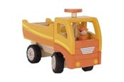 Treleker - Goki Wooden Dump Truck Orange with Swivel Wheels - 55940