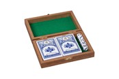 Brettspill & Puslespill - Goki Wooden Playing Card Box with 5 Dice and 2 Sets of cards - 56308