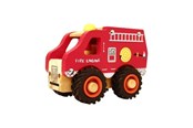 Treleker - Magni Wooden Fire Engine with Rubber Wheels - 2632