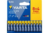 Batteri - VARTA Longlife Power AAA - 12-Pack (8+4) - 4903121772