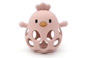 Babyleker - Magni Teether ball with duckling in LFGB silicone - Pink - 5631