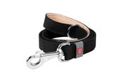 Hund - Waudog natural leather dog leash 20 mm wide 122 cm long Black - 08141