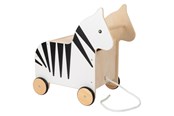 Babyleker - Small Foot - Wooden Toy Box and Zebra Wildlife Pull Figure - 12425