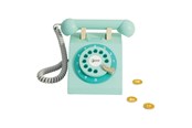 Rollelek - Classic World Wooden Retro Telephone Turquoise - 50551