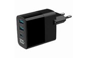 Mobil - Adaptere og ladere - Gembird Universal GaN USB charger with LCD QC 3.0 & POD 30W 3-port - Black - TA-UC-PDQC30LCD-BK-02