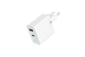 Mobil - Adaptere og ladere - Gembird Universal GaN USB charger with LED QC 3.0 & PD 30W 2-port - White - TA-UC-PDQC30L-W-01