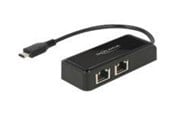 Nettverksadapter - DeLOCK Adapter USB-C 3.1 Gen 1 > 2 x Gigabit LAN 10/100/1000 Mb/s - 63927