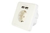 Diverse kabel - Gembird EnerGenie EG-ACU2A2-01 - power socket-outlet - 1 gang - 1 power socket 2 USB sockets - EG-ACU2A2-01