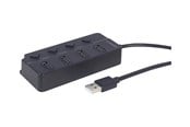 USB-hub - Gembird UHB-U2P4P-01 - hub - with switches - 4 ports USB-hub - 4 porter - Svart - UHB-U2P4P-01