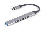 USB-hub - Gembird - hub - USB Type-C silver - 4 ports USB-hub - 4 porter - Sølv - UHB-CM-U3P1U2P3-03